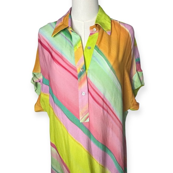 FRNCH Galiena Multicolor Stripe Midi Dress NEW Size XS - Picture 4 of 13